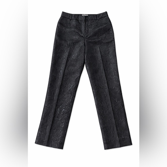 Anthropologie The Essential Slim Textured Black Pants Tall Size 10 - Picture 2 of 15